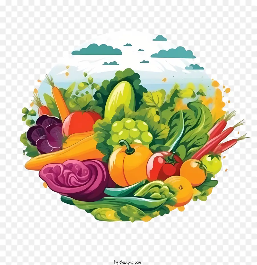 Dia Mundial Do Vegetariano，Círculo De Vegetais E Frutas PNG