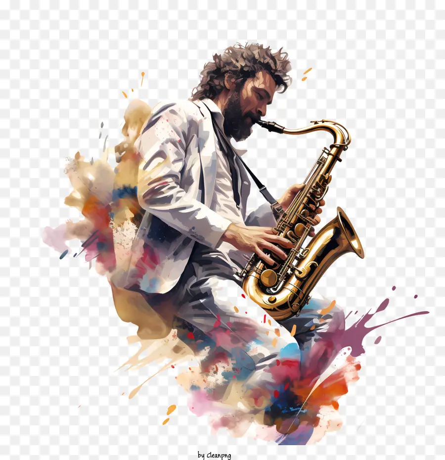 Saxofone Dia，Músico PNG