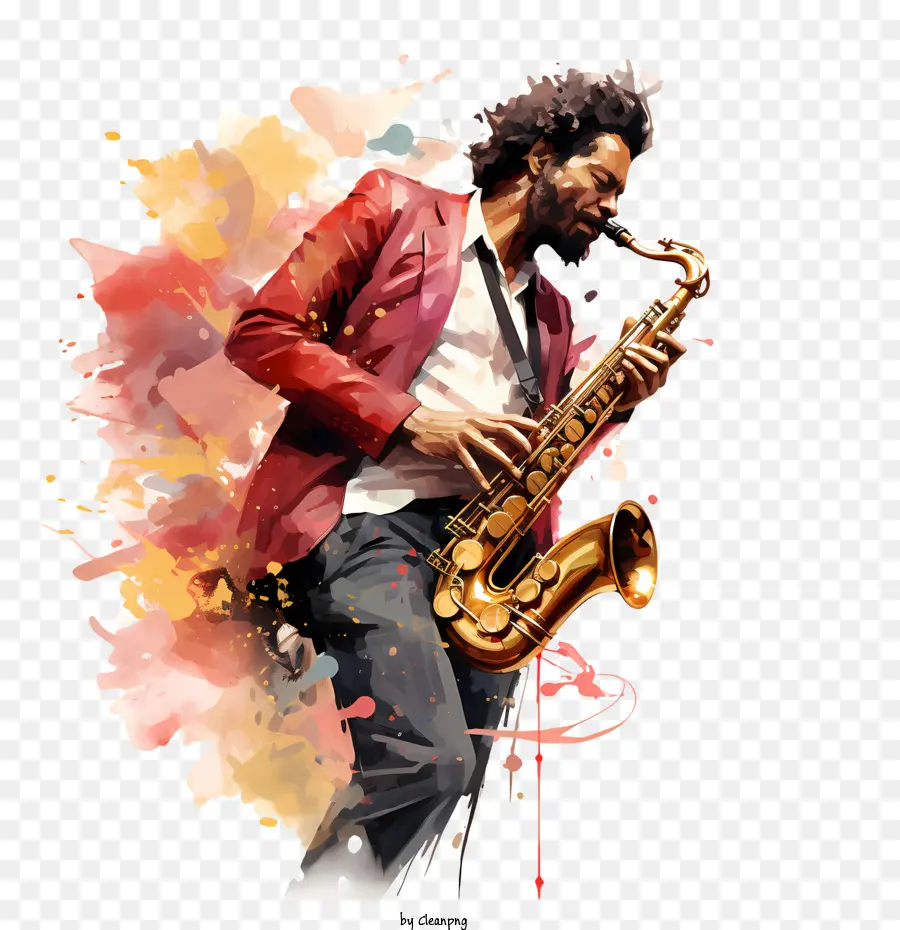 Saxofone Dia，Homem PNG