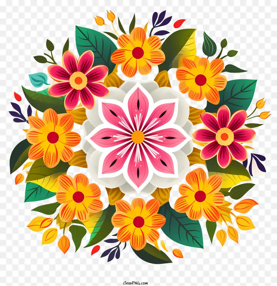 O Nome é Floral Rangoli，Onã PNG