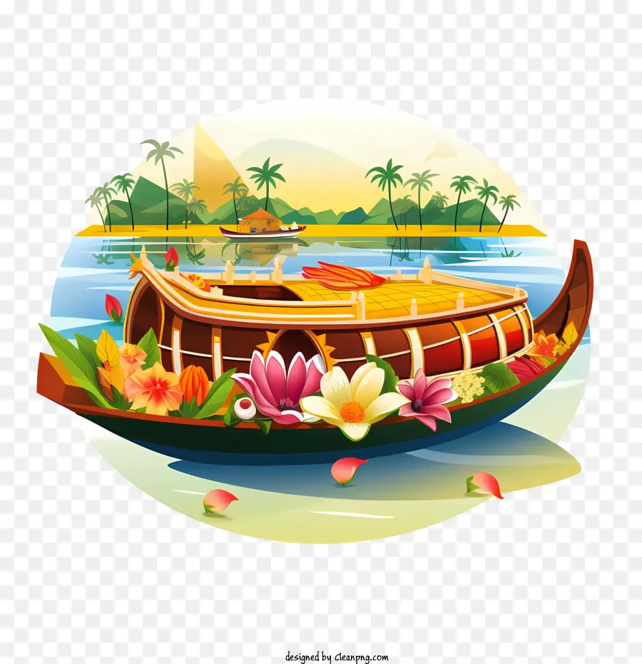 Barco Onam，Barco Decorado PNG