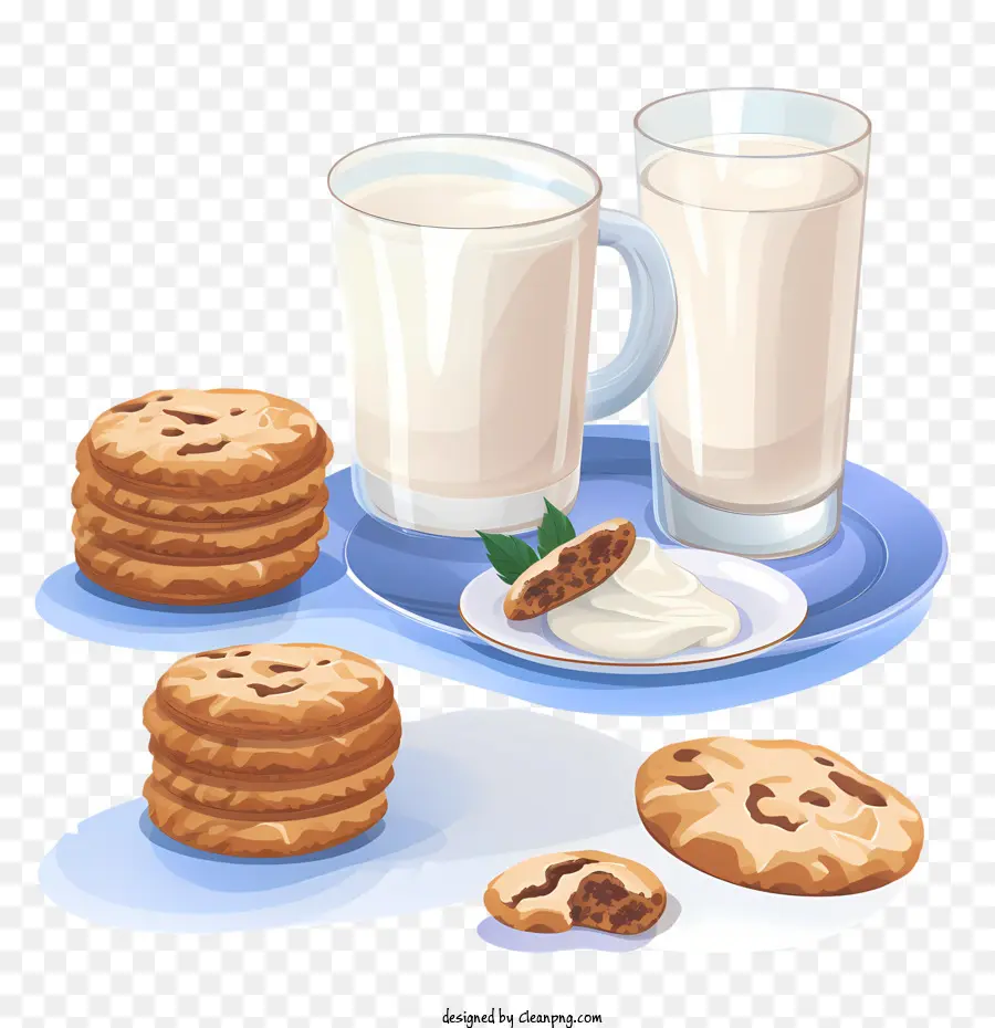 Biscoitos E Leite，Lanche PNG