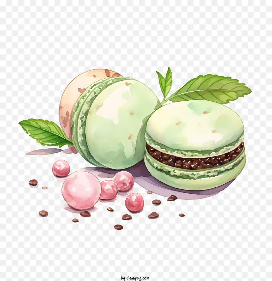 Dia Do Macarrão，Macarons E Hortelã PNG