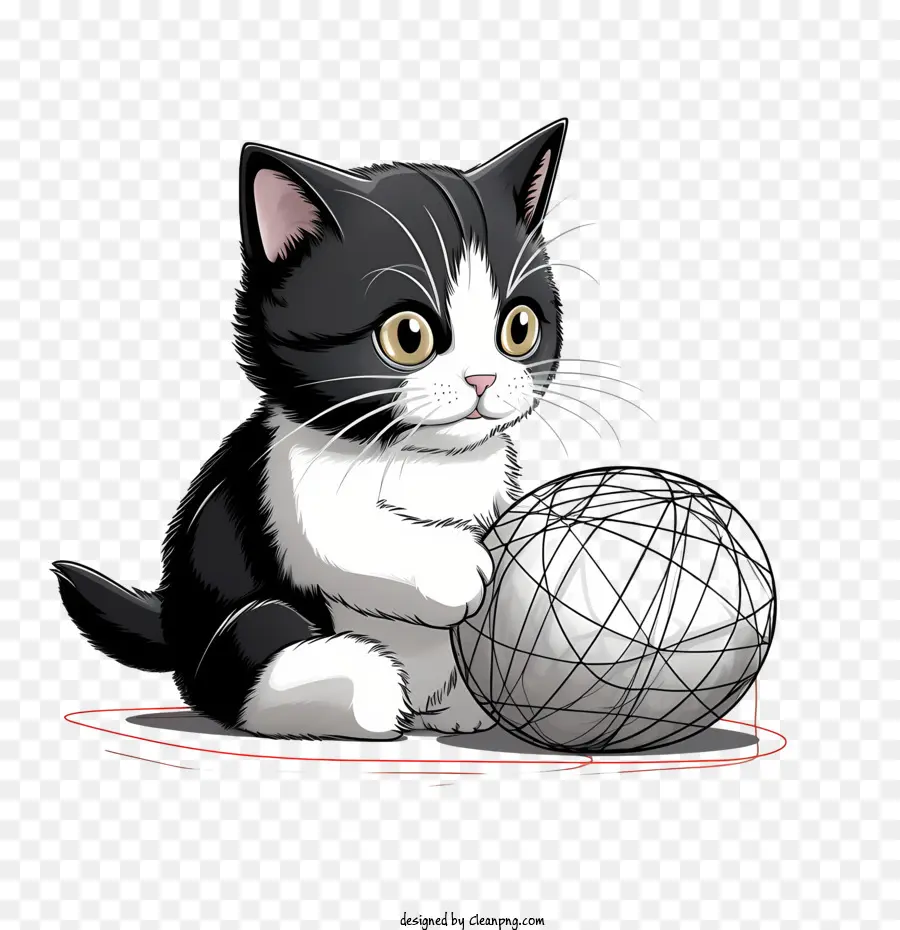 Bola De Fios De Gato，Gatinho PNG