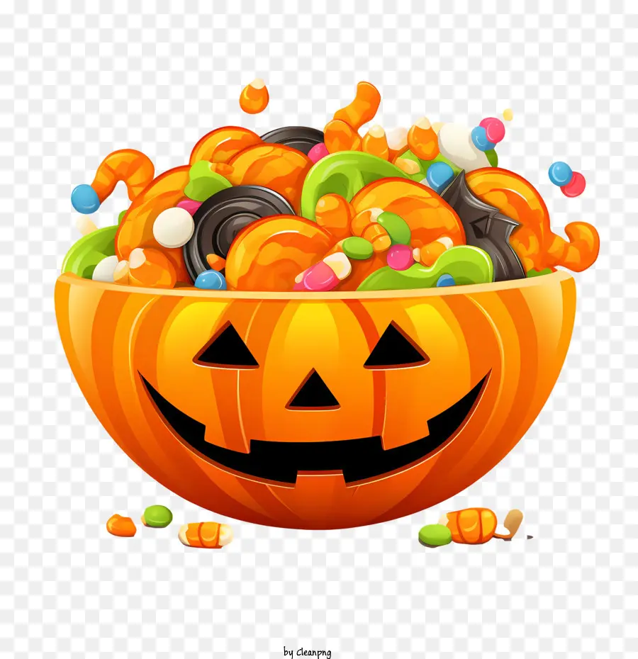 Halloween Candies Bowl，Doces De Halloween PNG