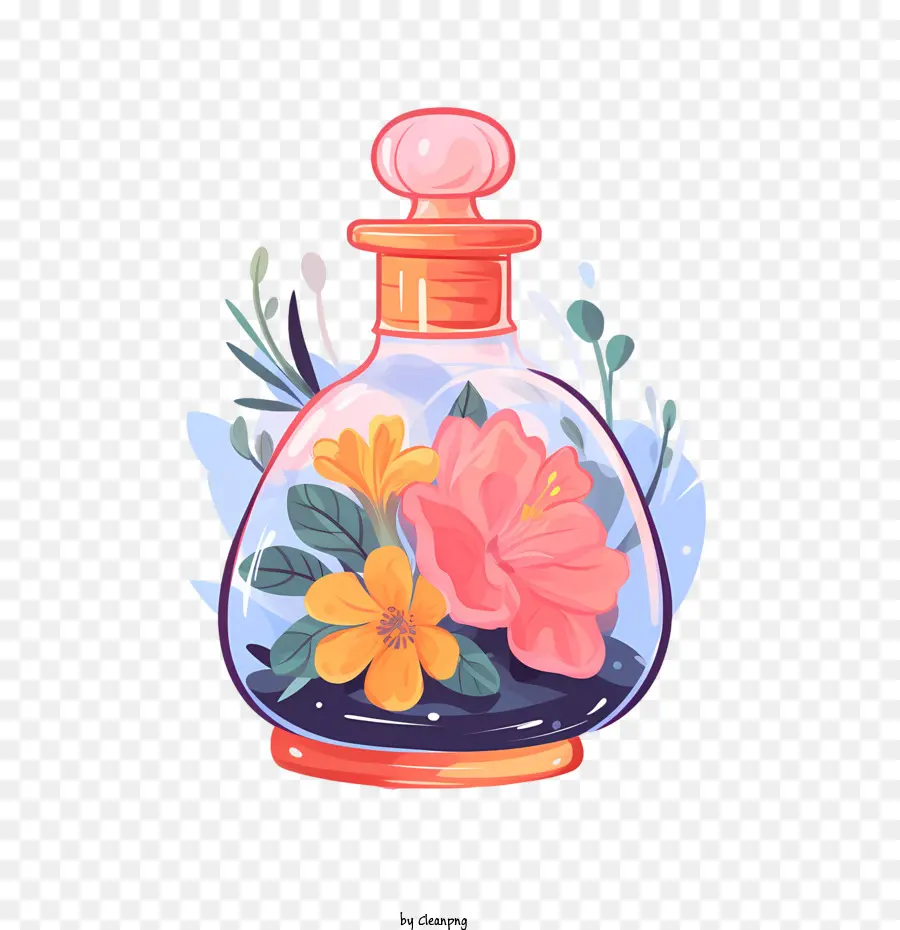 Frasco De Perfume，Buquê Floral PNG