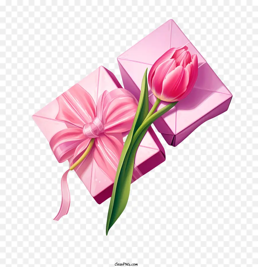 Cor De Rosa Da Caixa De Presente，Rosa Tulipa PNG