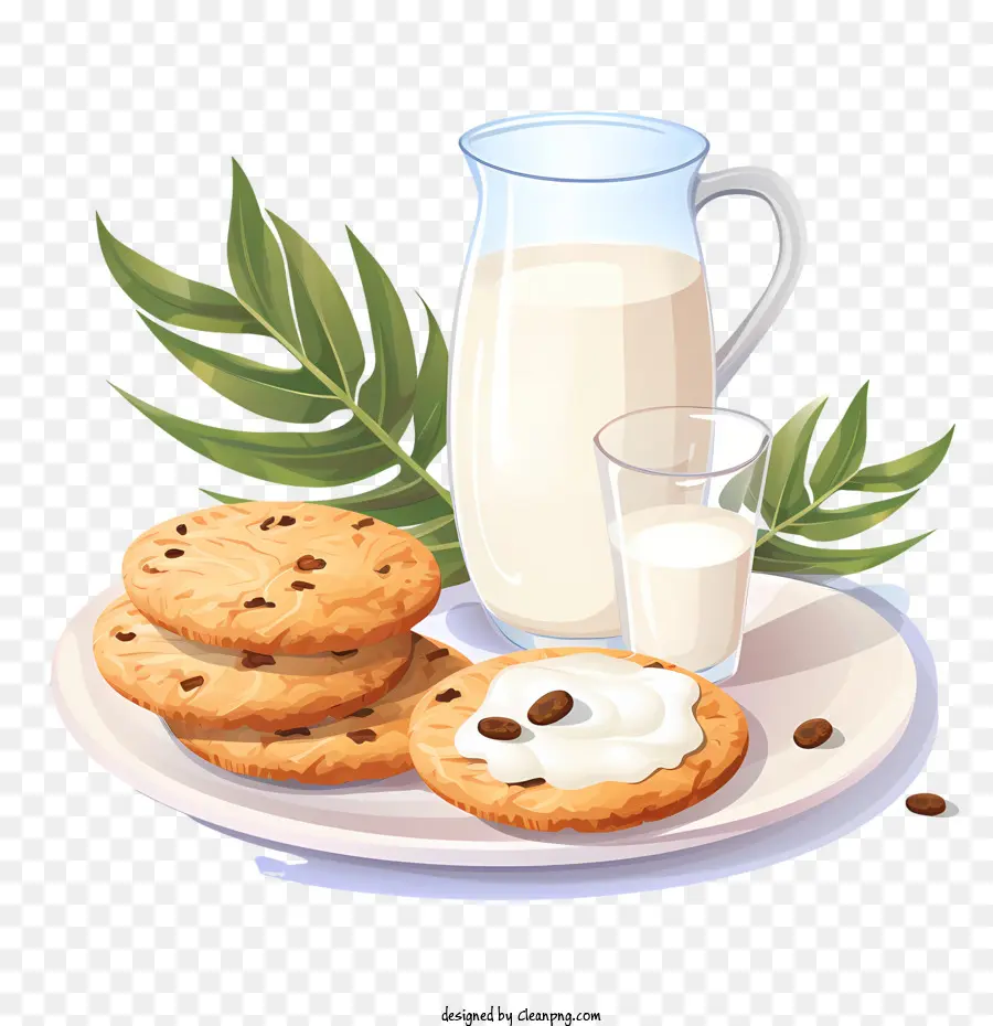 Biscoitos E Leite，Lanche PNG