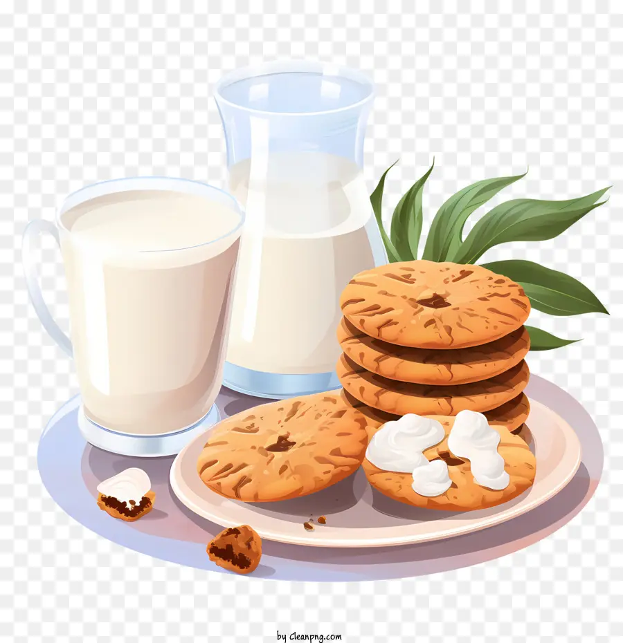 Biscoitos E Leite，Lanche PNG