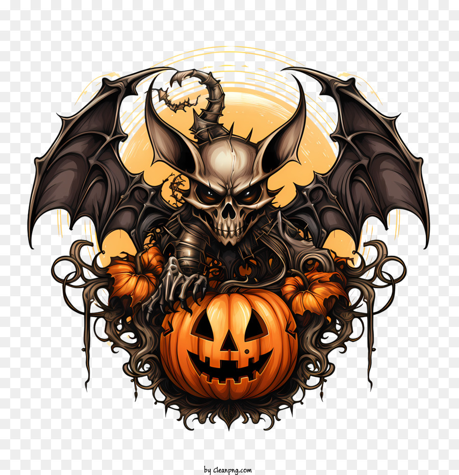 Baixe Garota com Abóboras e Morcegos para o Halloween PNG