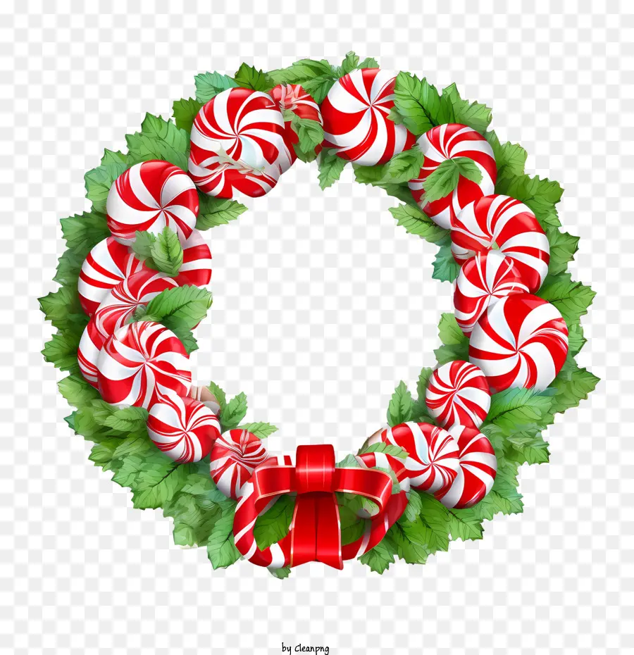 Christmas Peppermint Greath，Candy Cane PNG
