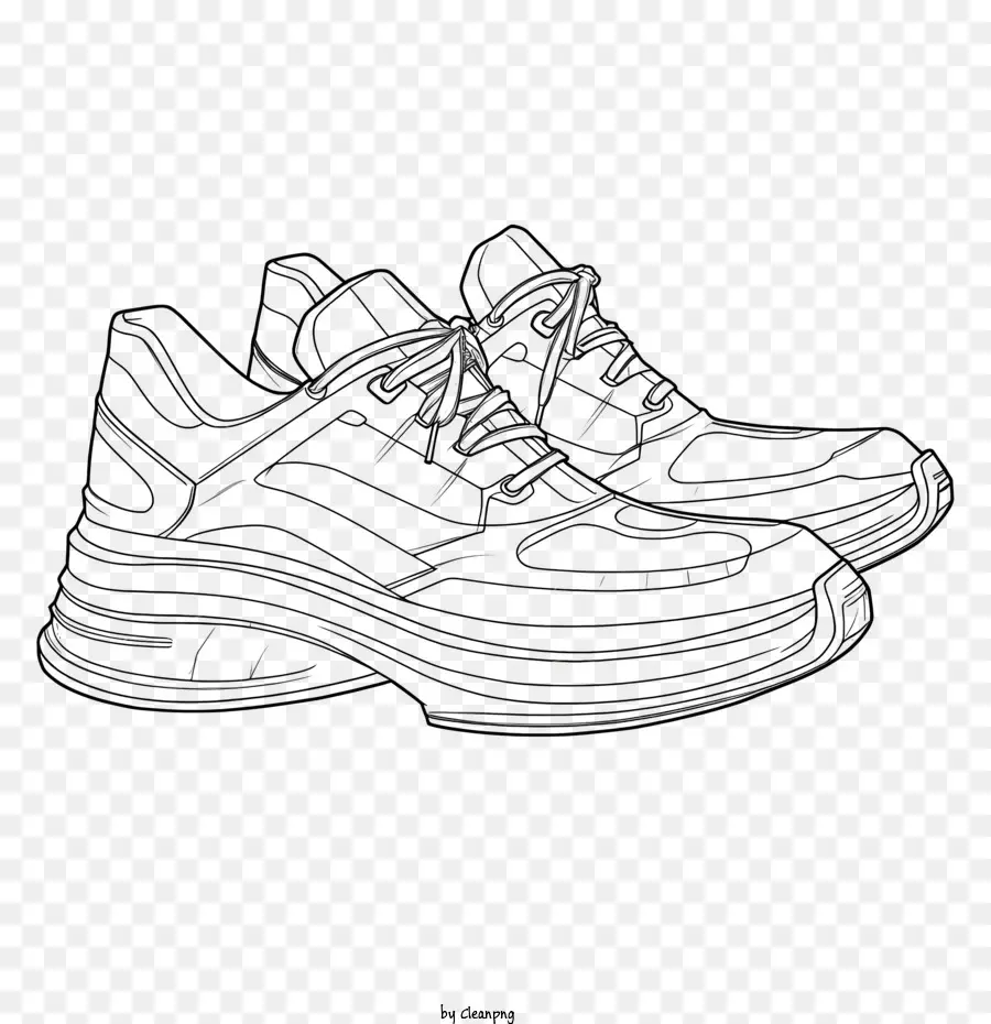 Esboço Tênis，Running Shoes PNG