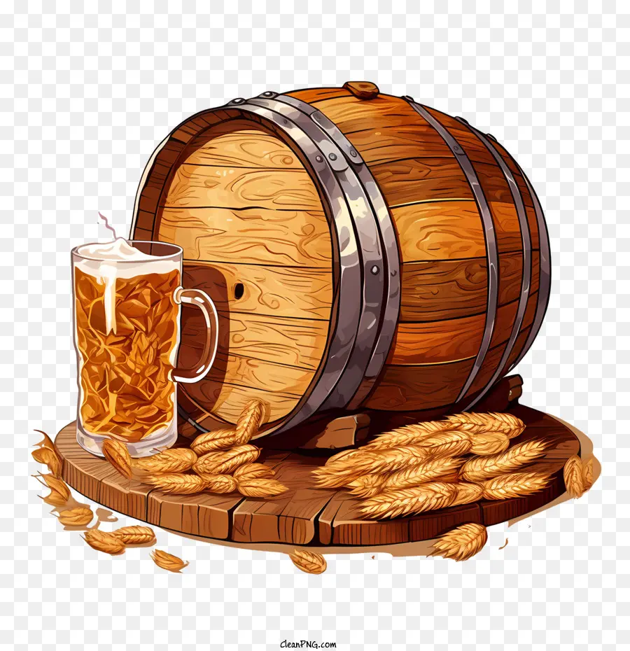 Oktoberfest，Barril De Madeira PNG