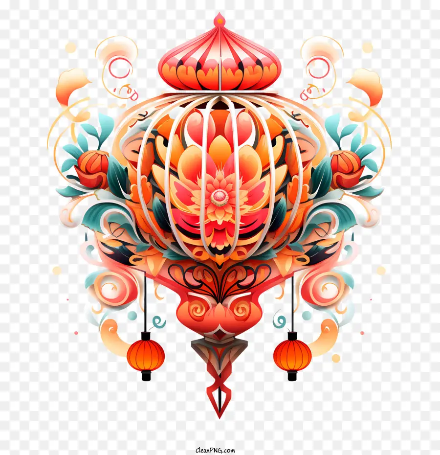 Lanterna Chinesa，Ornamentado PNG