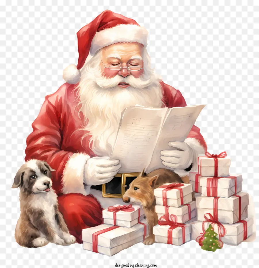 Dia Da Lista Do Papai Noel，Papai Noel Com Presentes PNG