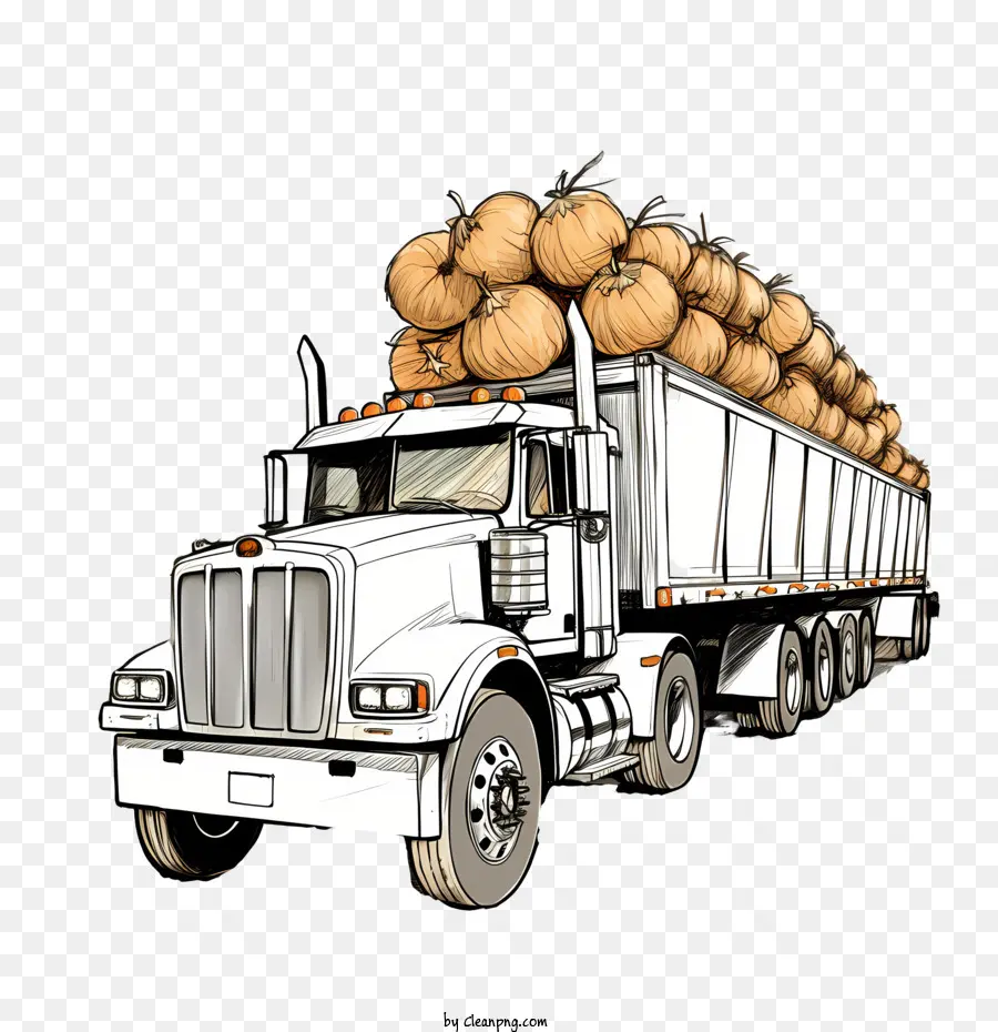 Colheita De Caminhões Que Transportam Abóboras，Caminhão PNG