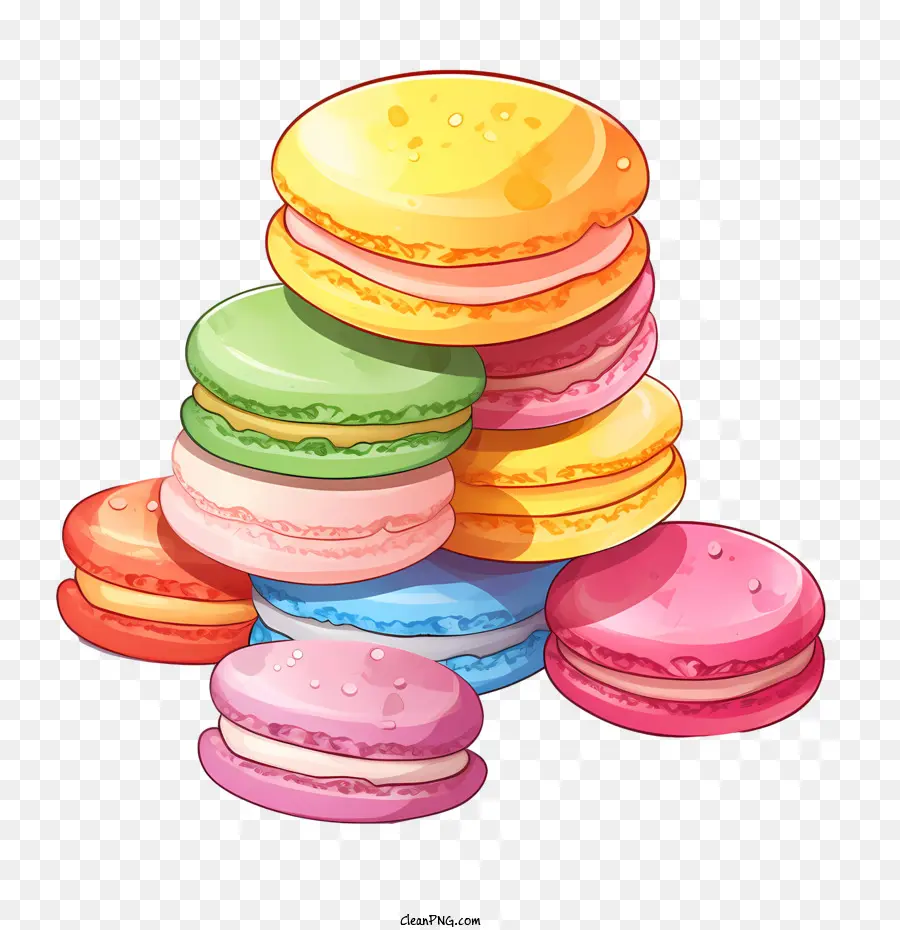 Dia Do Macarrão，Macarons Coloridos PNG