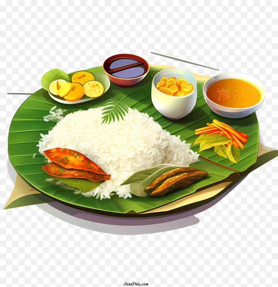 Comida Onam Alakan，Folha De Bananeira PNG