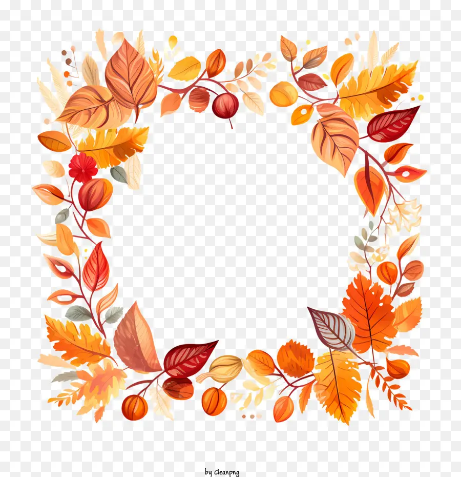 Quadro De Folhas De Outono，Autumn Leaves PNG