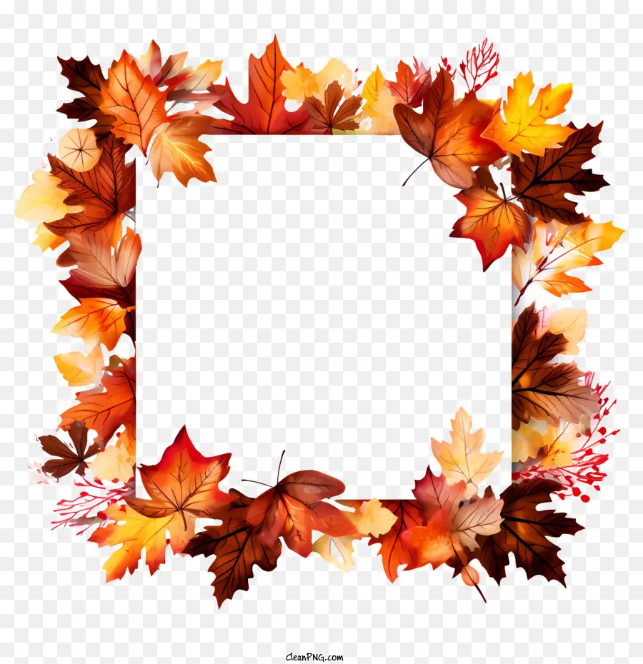 Quadro De Folhas De Outono，Autumn Leaves PNG