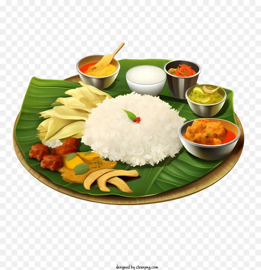 Comida Onam Sadya，Refeição Tradicional PNG