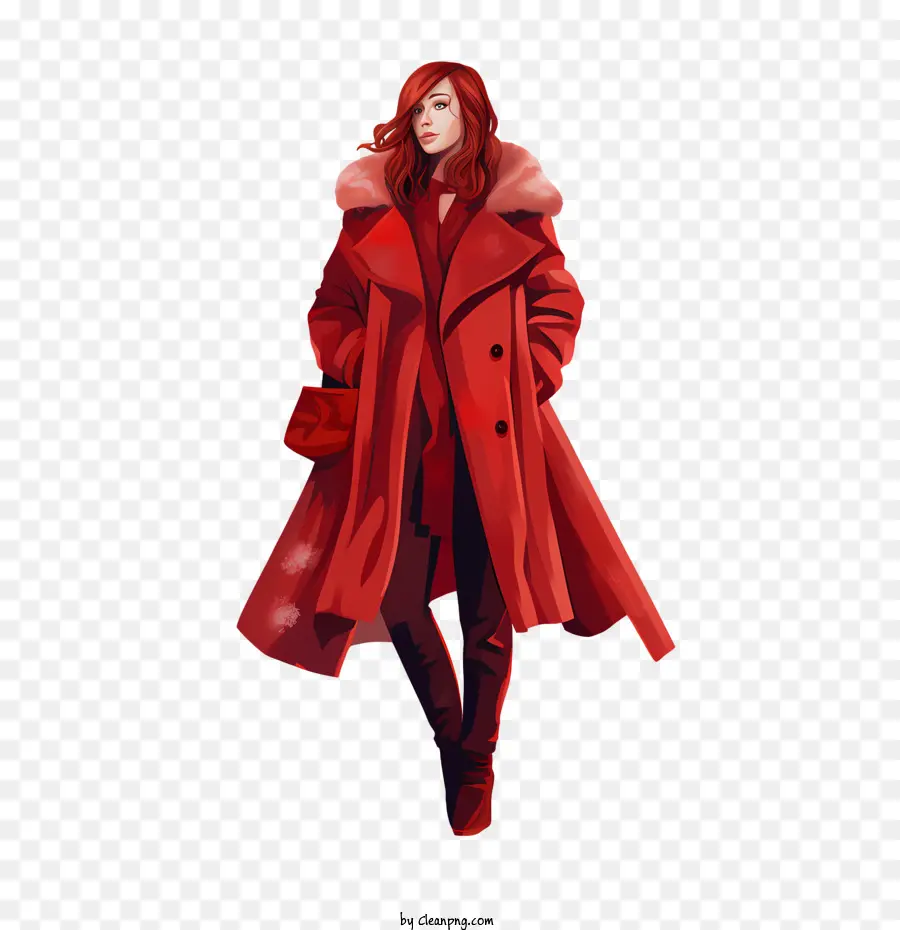 Menina Do Inverno，Casaco Vermelho PNG