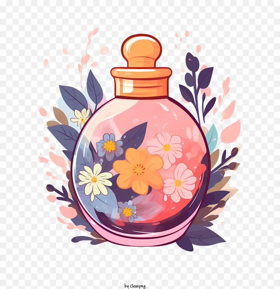 Frasco De Perfume，Flores PNG