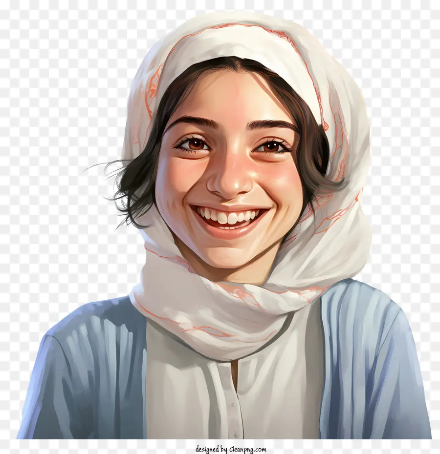 Menina árabe Sorridente，Mundial Do Sorriso Dia PNG