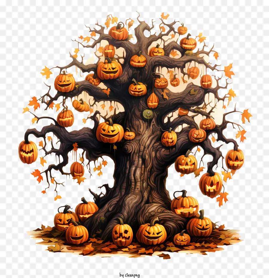 Halloween árvore，Árvore De Abóbora PNG