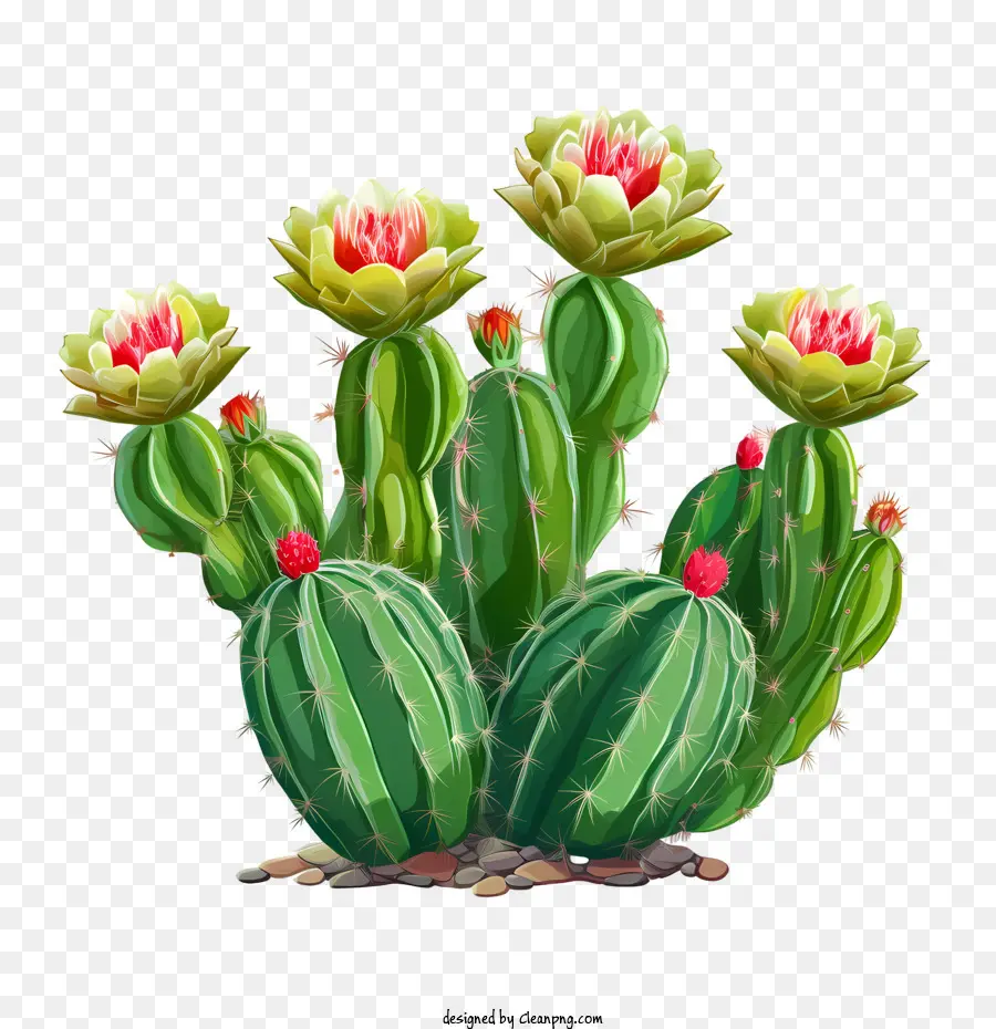 Cacto，Cacto Com Flores PNG