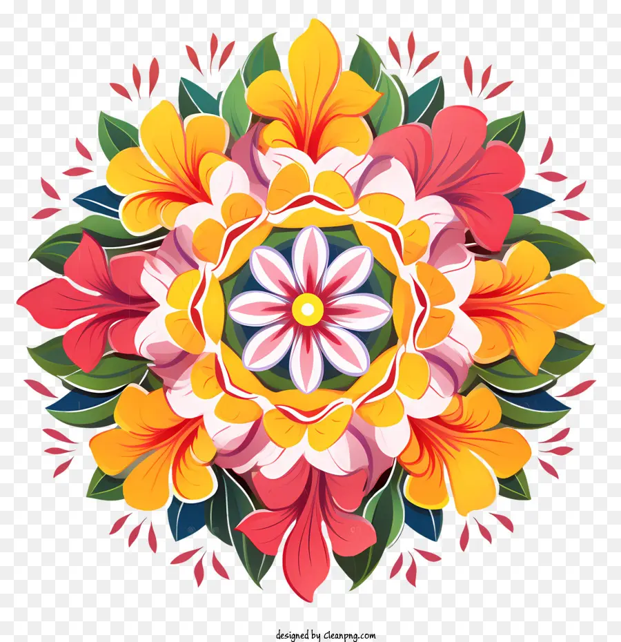 O Nome é Floral Rangoli，Onã PNG