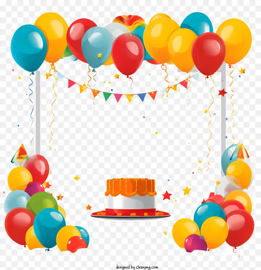 Quadro De Festa De Aniversário，Balões PNG