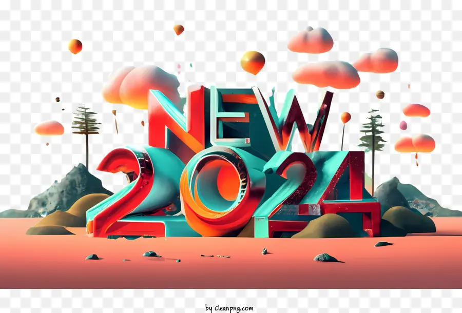 2024 Ano Novo，Novo PNG