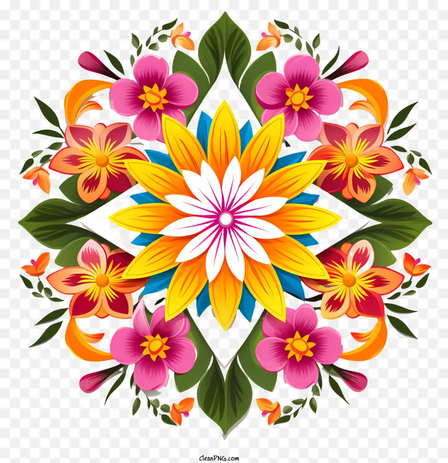 O Nome é Floral Rangoli，Onã PNG