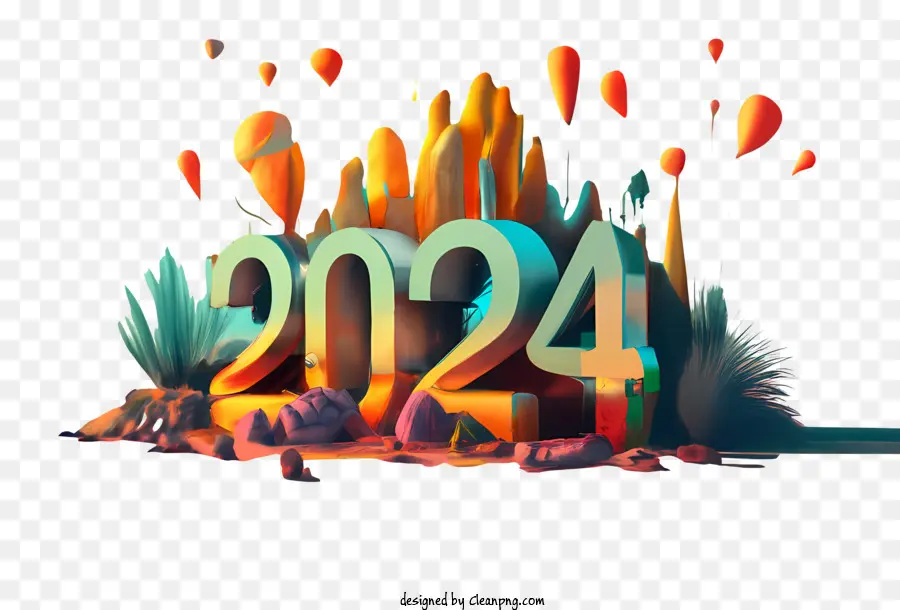 2024 Ano Novo，Resumo PNG
