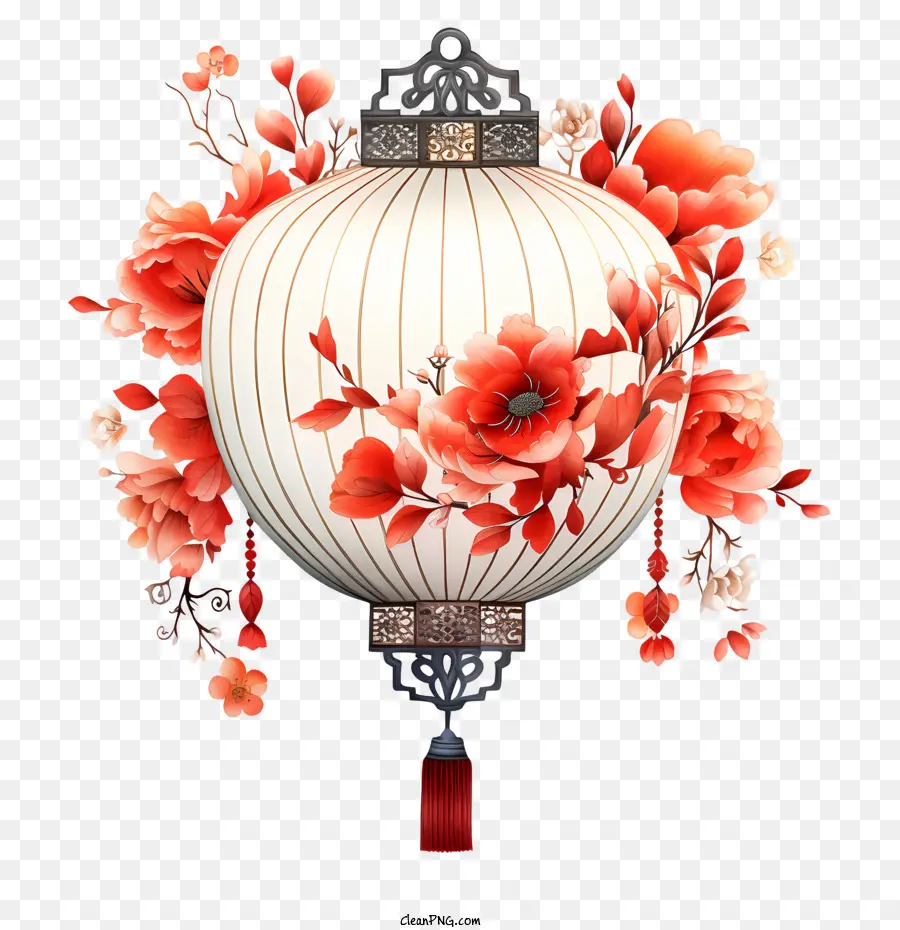 Lanterna Chinesa，Flores PNG