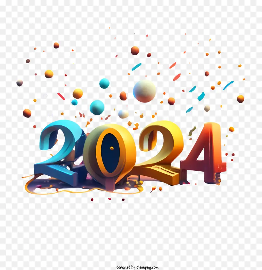 2024 Ano Novo，Feliz Ano Novo PNG