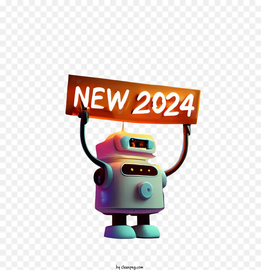 2024 Ano Novo，Robô PNG