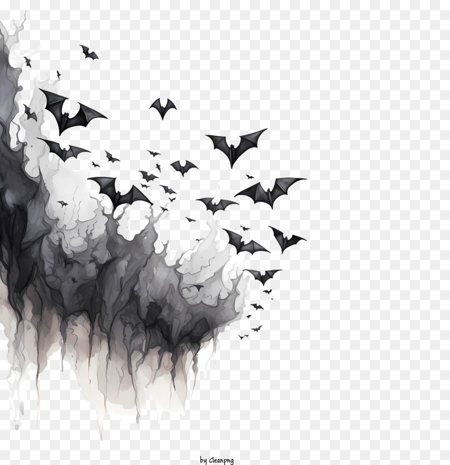 Feliz Caveira e Morcegos de Halloween PNG transparente - StickPNG