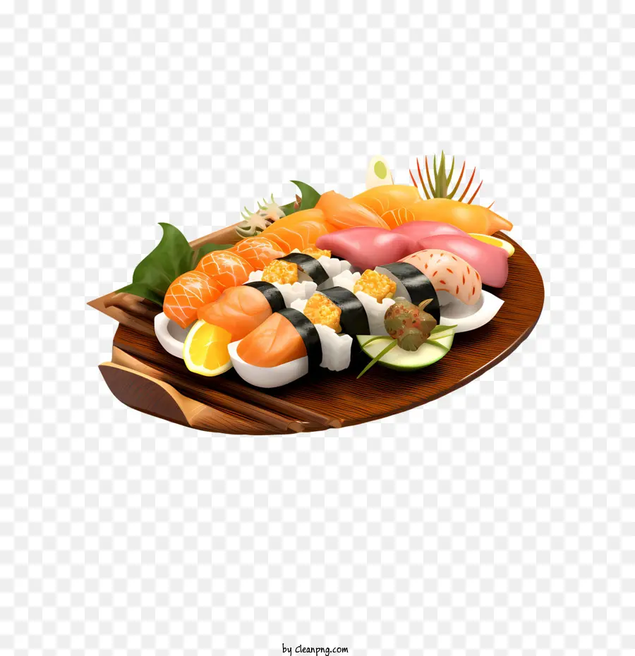 Sushi，Prato De Sushi PNG