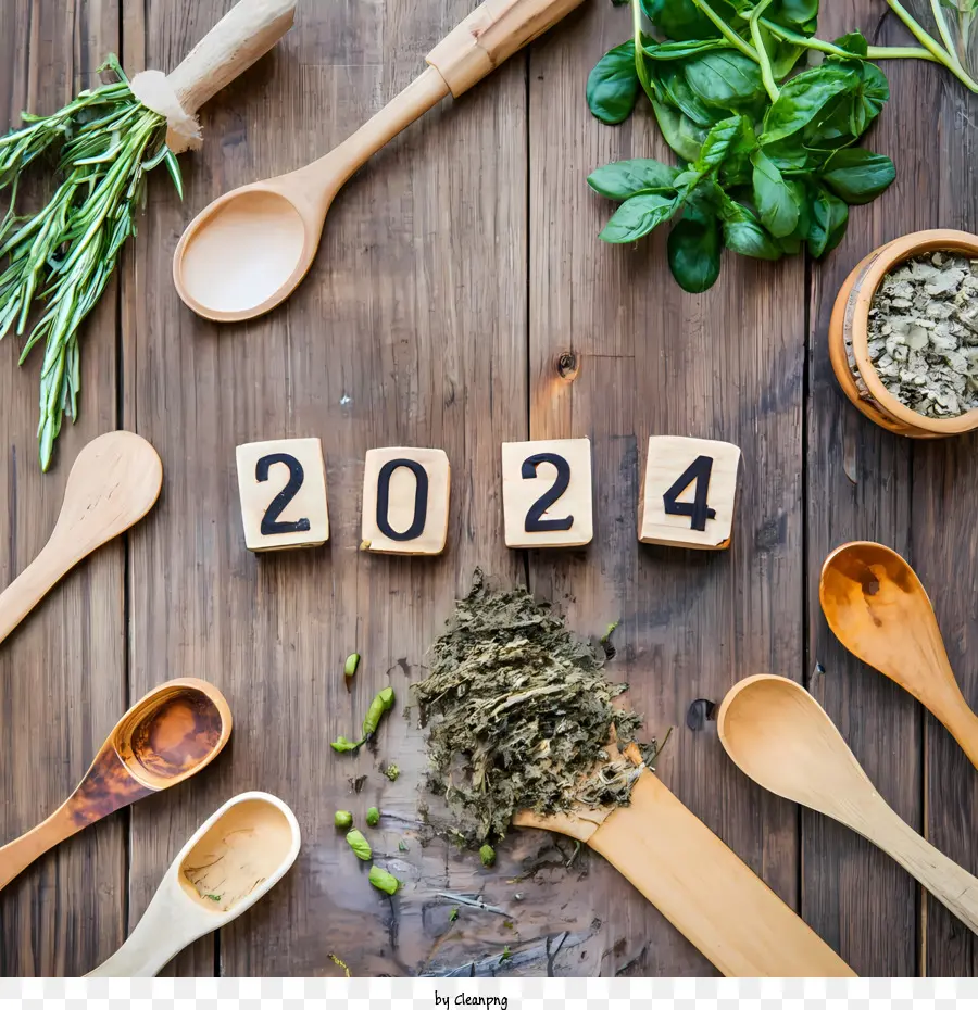 2024 Ano Novo，Herbs PNG