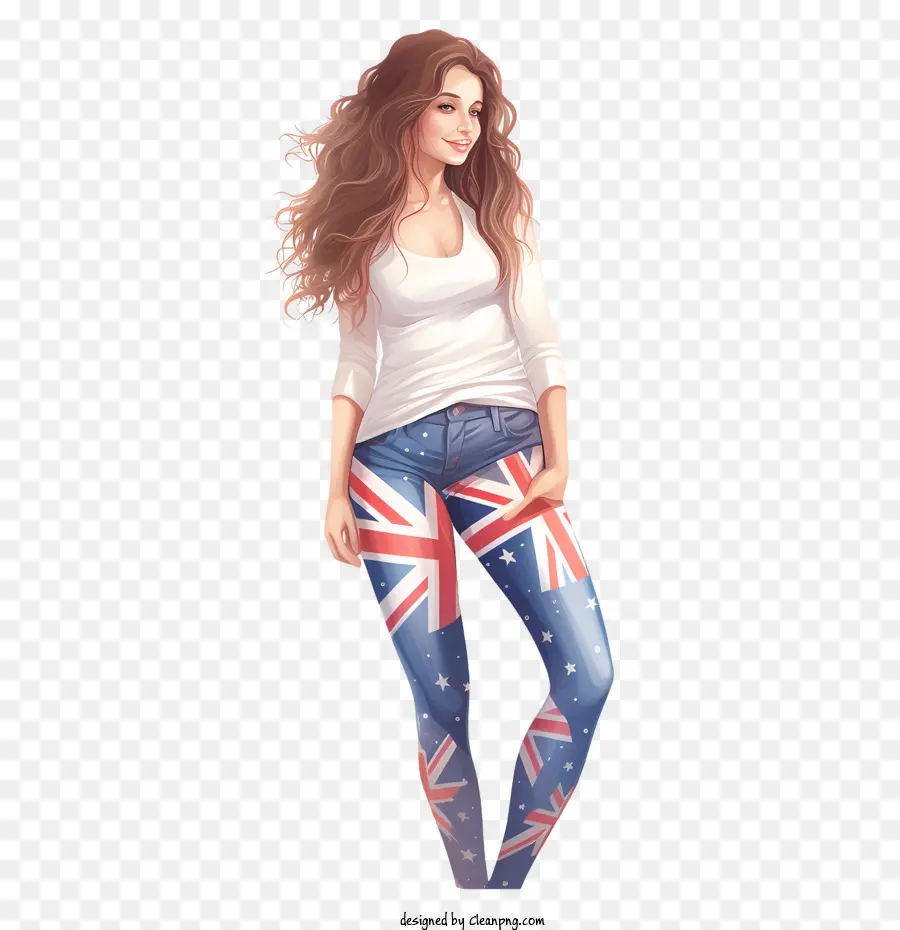 Dia Internacional Da Legging，Mulher Com Calças Union Jack PNG