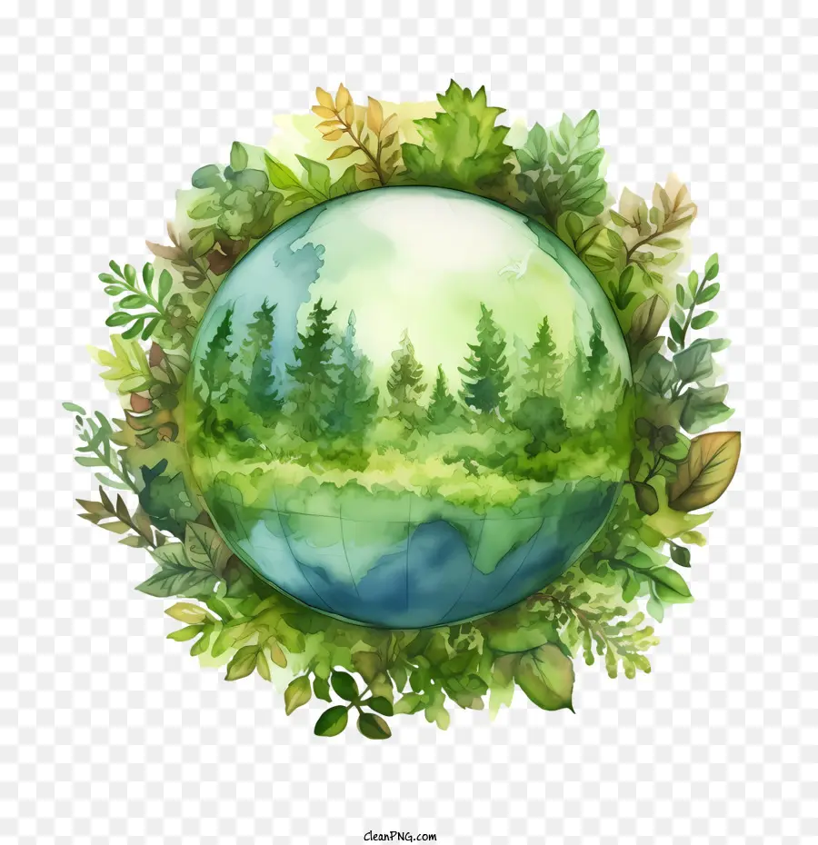 Planeta Terra Verde，Cena Da Natureza PNG