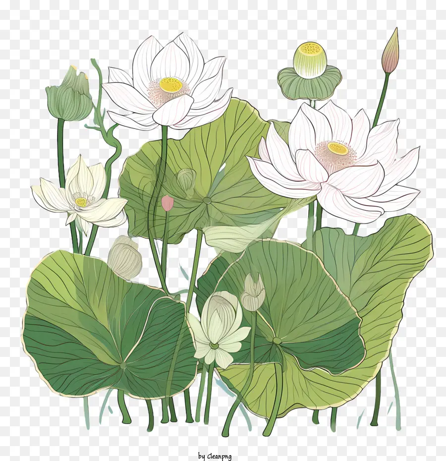 Flor De Lótus，Flores De Lótus PNG