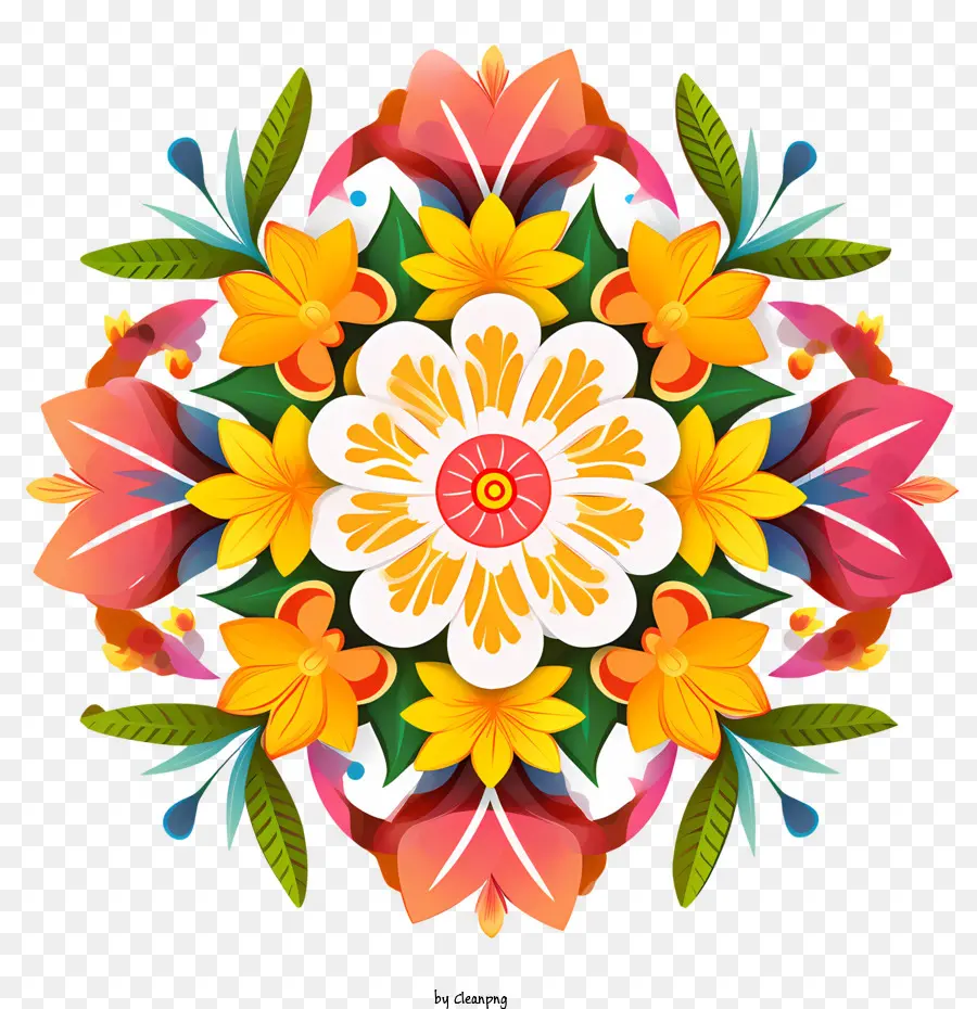 O Nome é Floral Rangoli，Onã PNG