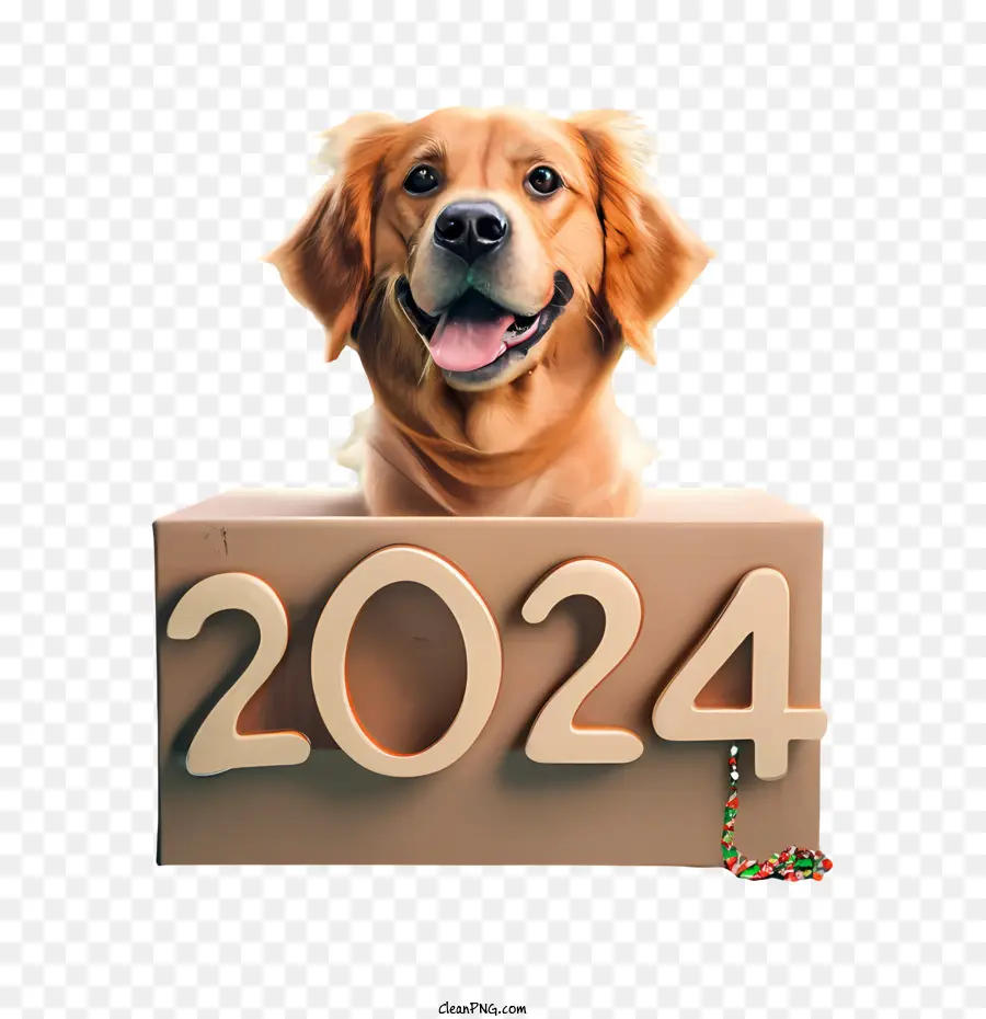 2024 Ano Novo，Cachorro PNG