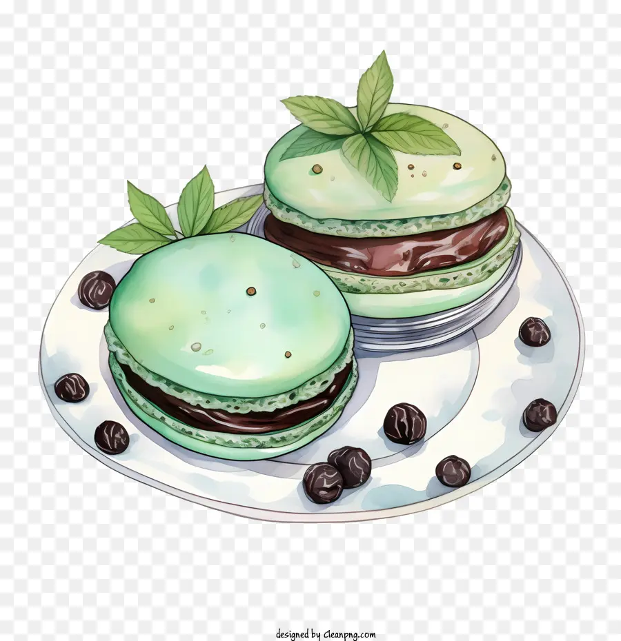 Dia Do Macarrão，Macarons Verdes PNG