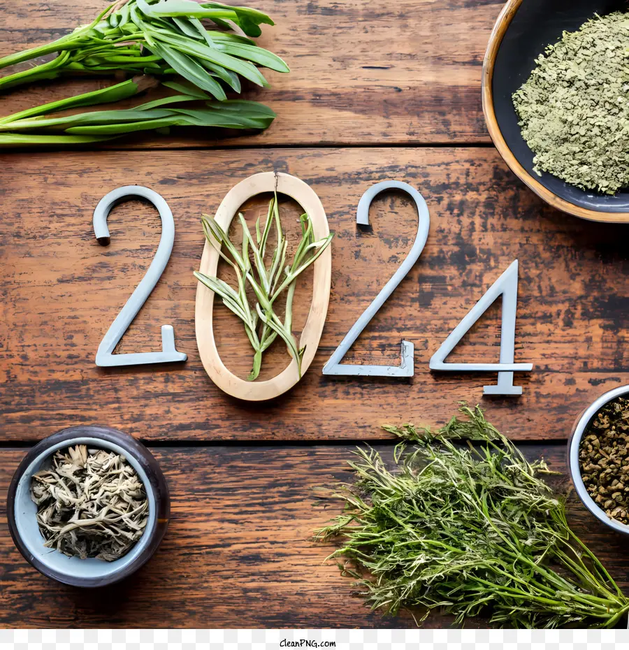 2024 Ano Novo，Herbs PNG