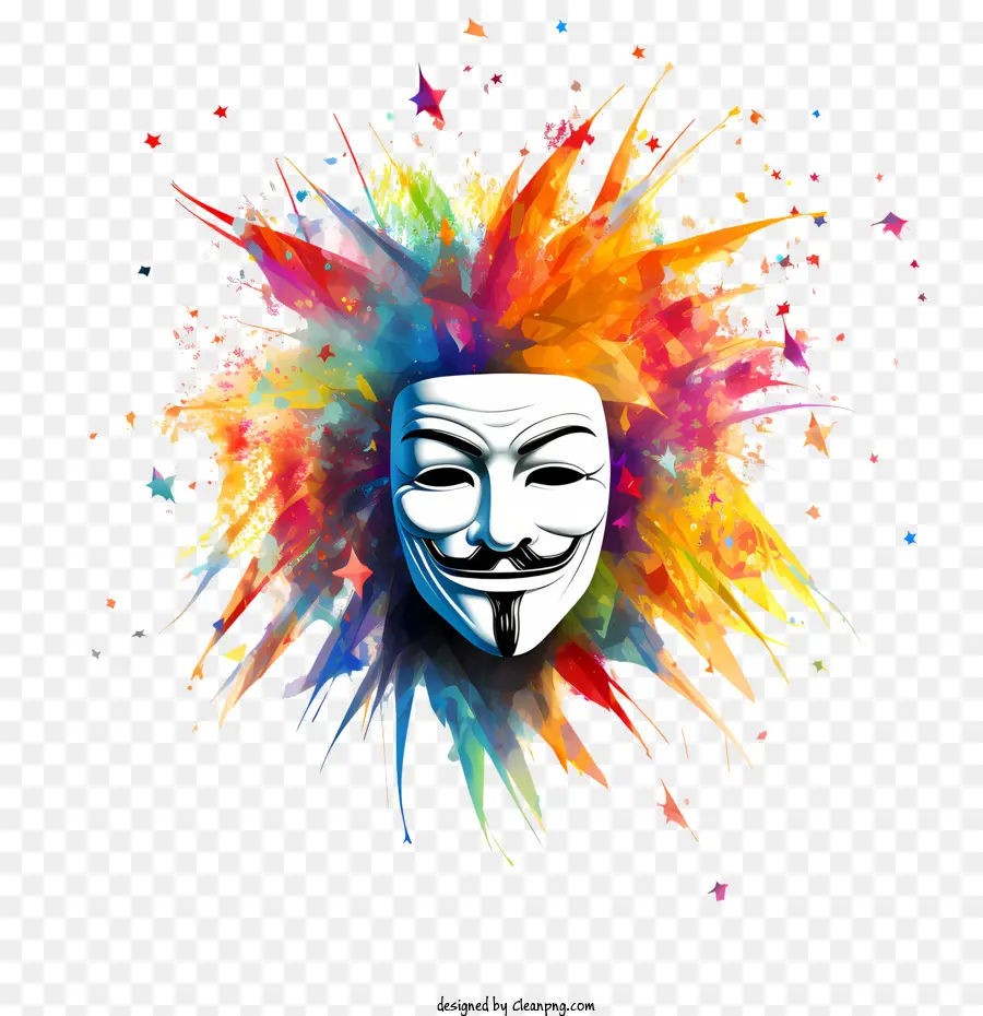 Dia De Guy Fawkes，Máscara Colorida PNG