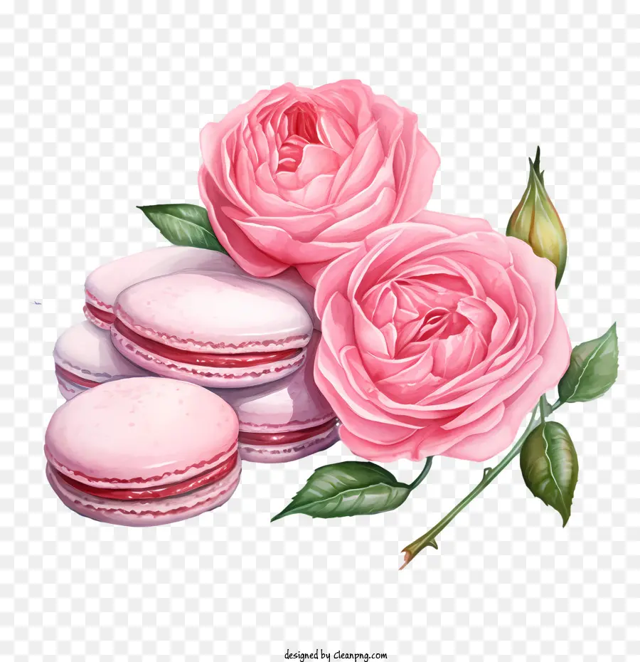 Macaroon Dia，Rosas Cor De Rosa PNG